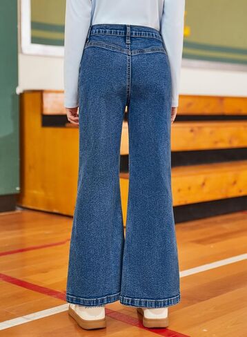 blibean Tween Girls Wide Leg Jeans Zimbaplatinum Demin Pants Size 6-15 Years in Kuwait