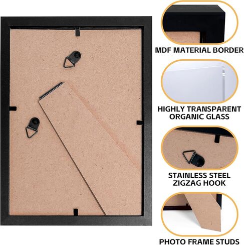 مجموعة إطارات صور مقاس 12 × 12 بوصة مكونة من 3 قطع، عرض الصور مقاس 8 × 8 بوصة مع حصيرة أو 12 × 12 بوصة بدون حصيرة، إطار صورة مع حبيبات خشبية سوداء للتركيب على الحائط أو عرض سطح الطاولة in Saudi Arabia