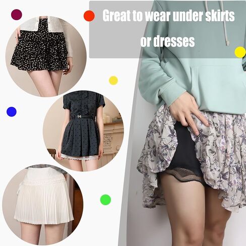 سروال سروال للانزلاق تحت اللباس نصف زلة بلوستنز سروال شورت لفساتين تحت التنانير ، أسود in Kuwait