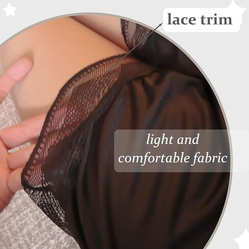 سروال سروال للانزلاق تحت اللباس نصف زلة بلوستنز سروال شورت لفساتين تحت التنانير ، أسود in Kuwait