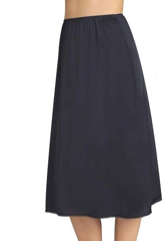 Vanity Fair Womens Solutions Satin Glance Half Slip, M-20 Length, MID Black in Saudi Arabia