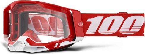 100 ٪ Racecraft 2 Goggles - Mountain Bike & Motocross Goggles - Eyewear for Motocross & Mountain Biking - Red ، Clear Lens in Saudi Arabia