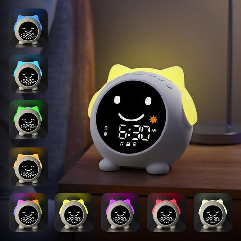 Sleep Training Clock, Kids Alarm Clock with Night Light & Nap Timer, Time to Wake Alarm Clock for Kids, Children's Sleep Trainer, Kids Wake Up Light, Sleep Sound Machine in Saudi Arabia