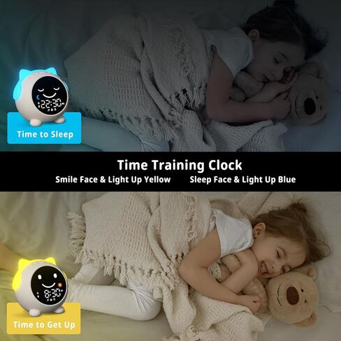 Sleep Training Clock, Kids Alarm Clock with Night Light & Nap Timer, Time to Wake Alarm Clock for Kids, Children's Sleep Trainer, Kids Wake Up Light, Sleep Sound Machine in Saudi Arabia