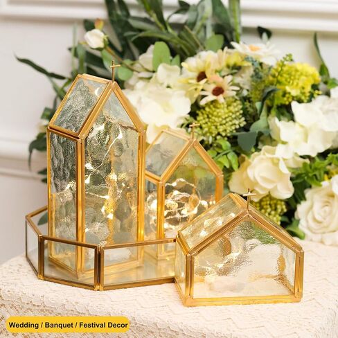 Glass Candle Holder Set of 3, Black Copper Frame Candle Holders Birthday Gifts for Women, Men, Friends, House Warming Gifts New Home Table Top Home Decor for Living Room, Mantels, Coffee Tables in Saudi Arabia