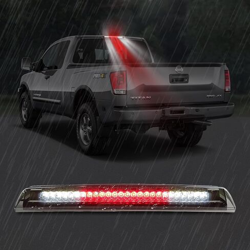 High Mount 3rd Stop Light Compatible with 2004-2015 Nissan Titan, 2005-2016 Nissan Frontier Third Center Cargo Reverse Rear LED Brake Light Bar Taillight (Black Smoke) in Kuwait