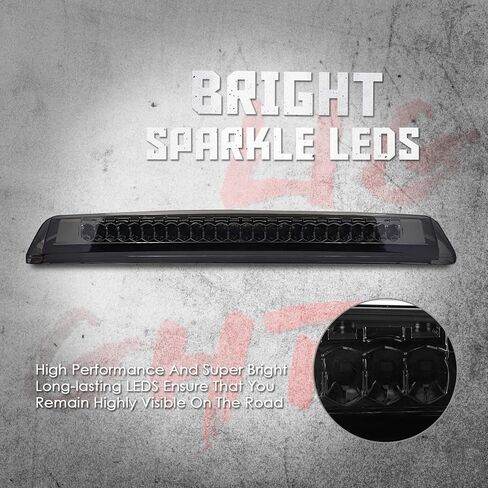 High Mount 3rd Stop Light Compatible with 2004-2015 Nissan Titan, 2005-2016 Nissan Frontier Third Center Cargo Reverse Rear LED Brake Light Bar Taillight (Black Smoke) in Kuwait