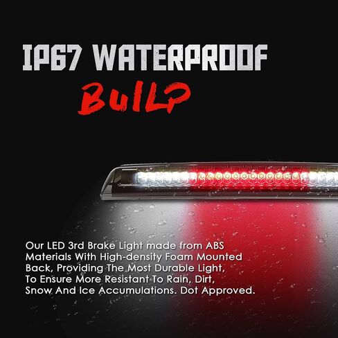 High Mount 3rd Stop Light Compatible with 2004-2015 Nissan Titan, 2005-2016 Nissan Frontier Third Center Cargo Reverse Rear LED Brake Light Bar Taillight (Black Smoke) in Kuwait