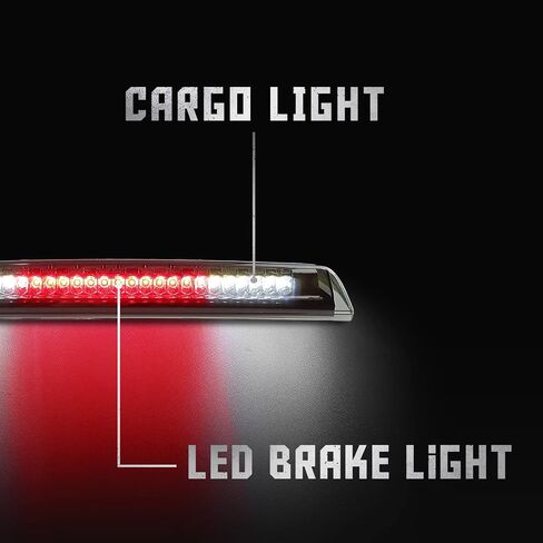 High Mount 3rd Stop Light Compatible with 2004-2015 Nissan Titan, 2005-2016 Nissan Frontier Third Center Cargo Reverse Rear LED Brake Light Bar Taillight (Black Smoke) in Kuwait