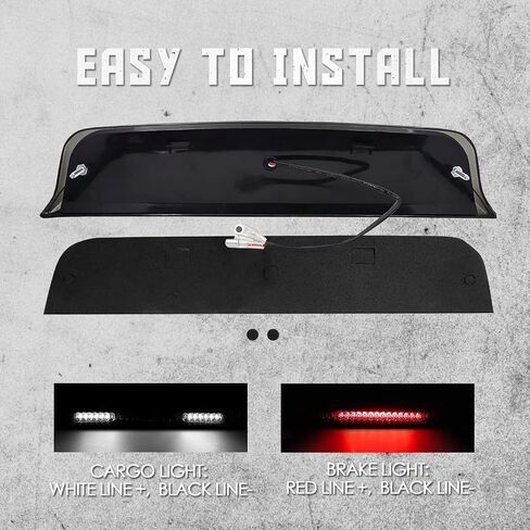 High Mount 3rd Stop Light Compatible with 2004-2015 Nissan Titan, 2005-2016 Nissan Frontier Third Center Cargo Reverse Rear LED Brake Light Bar Taillight (Black Smoke) in Kuwait