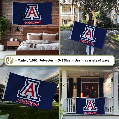 Desert Cactus University of Arizona Flag Wildcats UA Flag Banners 100% Polyester Indoor Outdoor 3x5 feet Flags (Design S) in Saudi Arabia