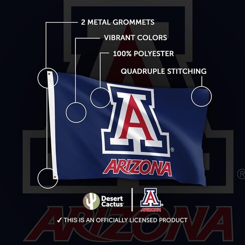 Desert Cactus University of Arizona Flag Wildcats UA Flag Banners 100% Polyester Indoor Outdoor 3x5 feet Flags (Design S) in Saudi Arabia