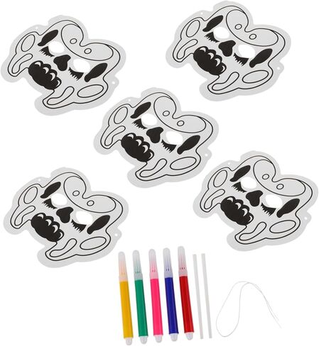 Totority 1SET Graffiti Balloon Mask أقنعة حيوانية قابلة للطلاء فارغة للأولاد والبنات مشروع الفن الإبداعي للاحتفالات بالهالوين وعطلات in Kuwait