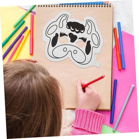 Totority 1SET Graffiti Balloon Mask أقنعة حيوانية قابلة للطلاء فارغة للأولاد والبنات مشروع الفن الإبداعي للاحتفالات بالهالوين وعطلات in Kuwait