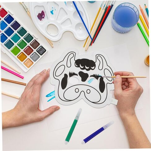 Totority 1SET Graffiti Balloon Mask أقنعة حيوانية قابلة للطلاء فارغة للأولاد والبنات مشروع الفن الإبداعي للاحتفالات بالهالوين وعطلات in Kuwait