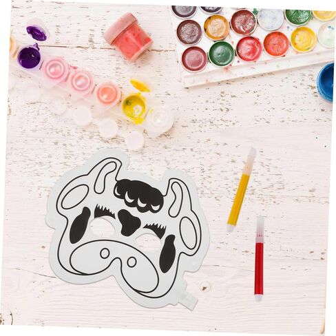 Totority 1SET Graffiti Balloon Mask أقنعة حيوانية قابلة للطلاء فارغة للأولاد والبنات مشروع الفن الإبداعي للاحتفالات بالهالوين وعطلات in Kuwait