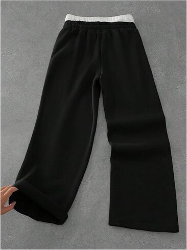 OYOANGLE Men's Straight Leg Sweatpants Y2K Double Waisted Thermal Athletic Gym Workout Pants in Saudi Arabia