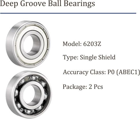 1 قطعة 6004Z محامل كروية ذات أخدود عميق - [20 مم × 42 مم × 12 مم] كرات فولاذية من الكروم للمحركات وصناديق التروس لأداة الآلة، درع واحد in Kuwait