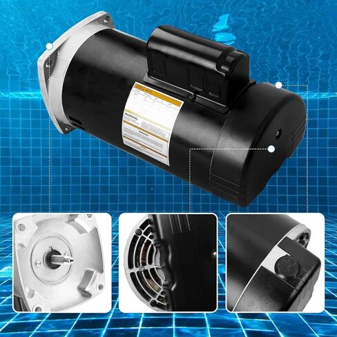 B2853 Pool Pump Motor,1HP | 115/230V | 56Y Frame | 3450 RPM | 6.5/13.0 Max Amps,Compatible with Sta-Rite,Hydro-Tech,Premier,Aquaflo,Red Jacket,Sears,Pac Fab and AO Smith Century Pumps in Saudi Arabia