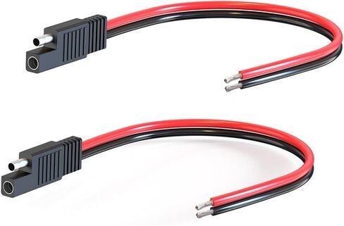 كابل موصل SAE ، 16AWG 1FT 2 PIN SAE موصل سريع قطع الاتصال لدراجة نارية للسيارة لوحة الطاقة الشمسية (2 حزمة) in Kuwait