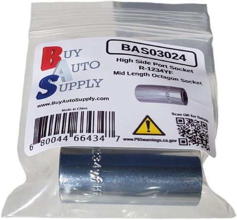 Buy Auto Supply # BAS03024 - High Side Octagon Socket for R-1234YF AC Service Ports 3/8" Drive in Saudi Arabia