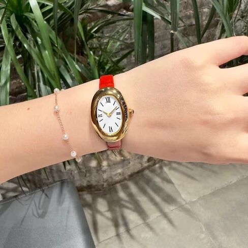 MASTOP Bracelet Watch for Women - Elegant 24mm Oval Dial Bangle Watch - Gold Jewelry Style Quartz Wristwatch - Gift for Her in Saudi Arabia