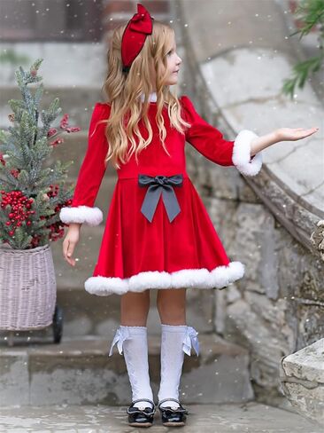 Girls Holiday Christmas Tutu Dress Santa Princess Long Sleeve Tiered Tulle Dress for Xmas Party 2-10 Years (Christmas Tree, 8 Years) in Saudi Arabia