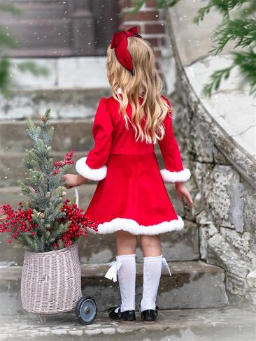 Girls Holiday Christmas Tutu Dress Santa Princess Long Sleeve Tiered Tulle Dress for Xmas Party 2-10 Years (Christmas Tree, 8 Years) in Saudi Arabia