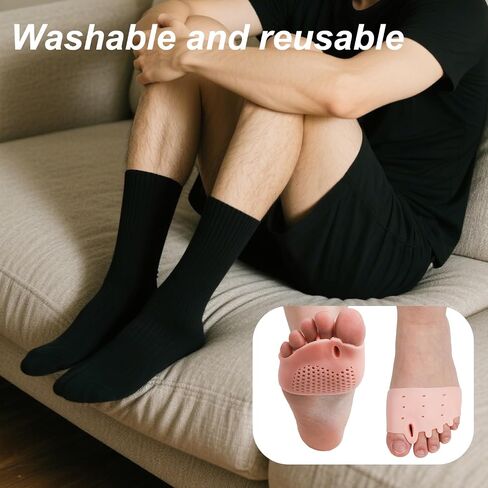 4pcs Toe Separators,Ball of Foot Cushion Pads,Soft Comfort Silicone Toe Spacers Skin Color Dividers with Breathable Holes Foot Cushion Reusable Tool for Men Women in Saudi Arabia