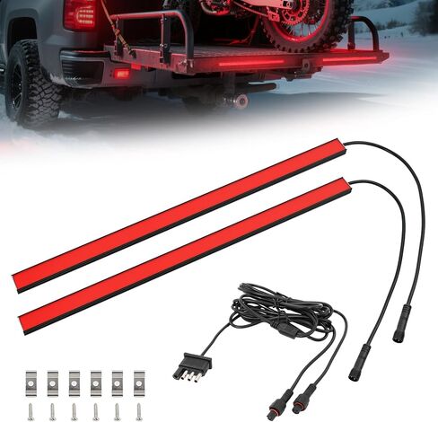 15 Inch LED Trailer Tail Brake Light Strips, 2 Pcs Universal Red Turn Signal Running Lights Bar, DC 12V Aluminum Brake Tail Light for Trailer Truck Camper Minivans Pickup RV in Kuwait