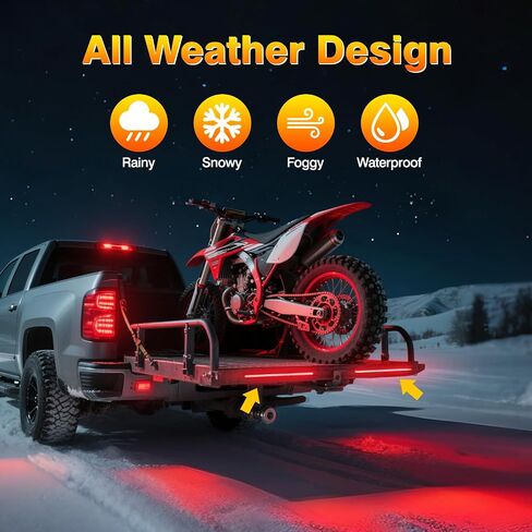 15 Inch LED Trailer Tail Brake Light Strips, 2 Pcs Universal Red Turn Signal Running Lights Bar, DC 12V Aluminum Brake Tail Light for Trailer Truck Camper Minivans Pickup RV in Kuwait