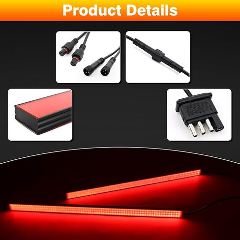 15 Inch LED Trailer Tail Brake Light Strips, 2 Pcs Universal Red Turn Signal Running Lights Bar, DC 12V Aluminum Brake Tail Light for Trailer Truck Camper Minivans Pickup RV in Kuwait