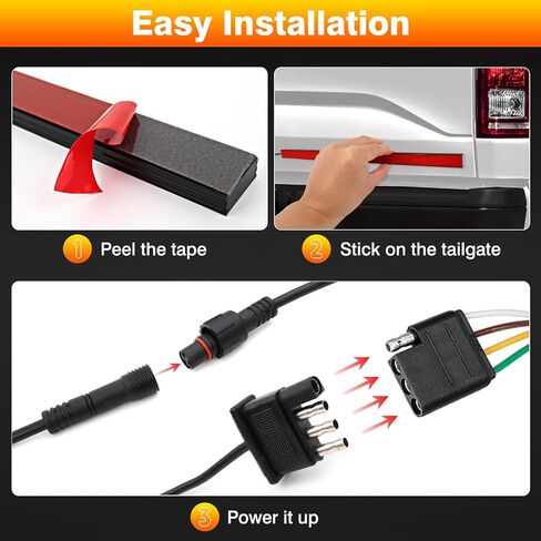 15 Inch LED Trailer Tail Brake Light Strips, 2 Pcs Universal Red Turn Signal Running Lights Bar, DC 12V Aluminum Brake Tail Light for Trailer Truck Camper Minivans Pickup RV in Kuwait