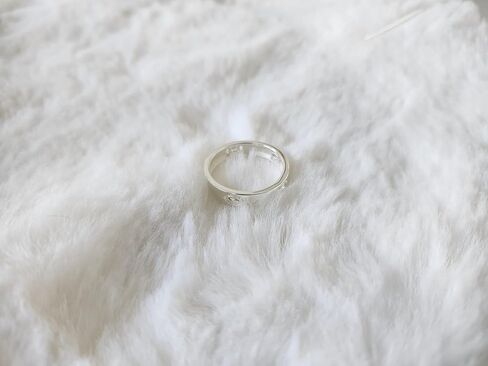 L&M Eye Band Ring-18K Gold & Silver Plented 925 Sterling Silver Ring للنساء-مجوهرات الأزياء الكريستالية القابلة للتكديس-عبوة جاهزة للهدية in Kuwait