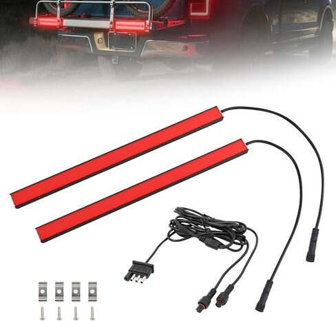15 بوصة LED مقطورة مقطورة شرائط ضوء الفرامل ، 2 PCS Universal Red Turn Signal Lights Bar ، DC 12V Aluminium Brake Tail Light for Trainer Truck Camper Minivans Pickup RV in Kuwait