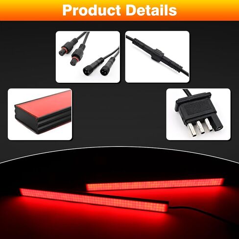15 بوصة LED مقطورة مقطورة شرائط ضوء الفرامل ، 2 PCS Universal Red Turn Signal Lights Bar ، DC 12V Aluminium Brake Tail Light for Trainer Truck Camper Minivans Pickup RV in Kuwait