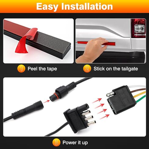 15 بوصة LED مقطورة مقطورة شرائط ضوء الفرامل ، 2 PCS Universal Red Turn Signal Lights Bar ، DC 12V Aluminium Brake Tail Light for Trainer Truck Camper Minivans Pickup RV in Kuwait