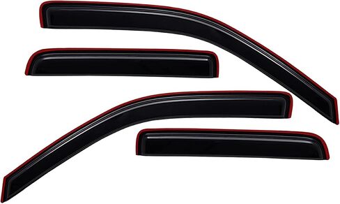 Lightronic WV94133 Outside Mount Side Window Deflectors Visors Vent Rain Guards, Dark Smoke, 4-Pieces Set, Fits 2004-2012 Chevrolet Colorado & GMC Canyon, Crew Cab in Saudi Arabia