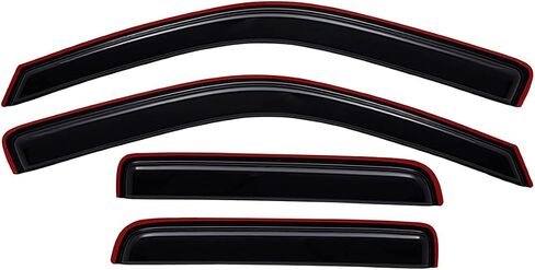 Lightronic WV94133 Outside Mount Side Window Deflectors Visors Vent Rain Guards, Dark Smoke, 4-Pieces Set, Fits 2004-2012 Chevrolet Colorado & GMC Canyon, Crew Cab in Saudi Arabia