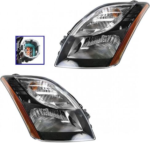 Headlight Headlamp Set of 2 for Nissan for Sentra SE-R/SE-R V/ 10-12 Clear Front Left Right NI2501193 NI2502193 in Saudi Arabia