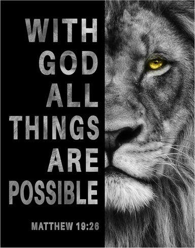 Christian Art for Men - Bible Scripture Wall Decor, Masculine Decor, Motivation Posters 8x10, With God All Things Are Possible Wall Decor, Living room Decor for men, Men Room Decor, Manly Mens Art in Saudi Arabia