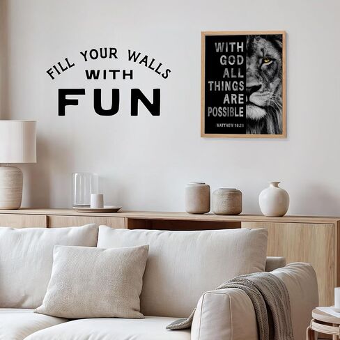 Christian Art for Men - Bible Scripture Wall Decor, Masculine Decor, Motivation Posters 8x10, With God All Things Are Possible Wall Decor, Living room Decor for men, Men Room Decor, Manly Mens Art in Saudi Arabia