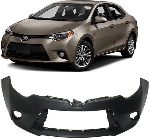 FitParts Compatible with Front Bumper Cover Fascia 2014-2016 Toyota Corolla Base CE C LE L Sedan 14-16. New Primed Without Sensor Holes, With Fog Light Holes. TO1000399 5211903904 in Saudi Arabia