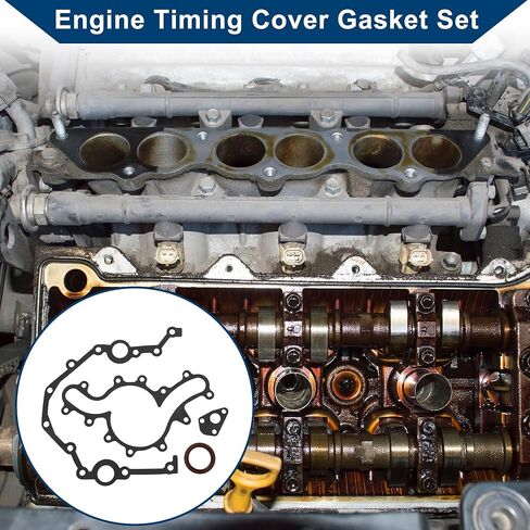 غلاف توقيت محرك مجموعة طوقا TCS45291 لفورد لـ Ranger 1990-2000 Cover Cover Cover Gasket Long-Unding Sealing Metal 1 مجموعة أسود in Kuwait