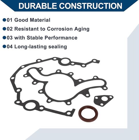 غلاف توقيت محرك مجموعة طوقا TCS45291 لفورد لـ Ranger 1990-2000 Cover Cover Cover Gasket Long-Unding Sealing Metal 1 مجموعة أسود in Kuwait
