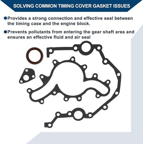 غلاف توقيت محرك مجموعة طوقا TCS45291 لفورد لـ Ranger 1990-2000 Cover Cover Cover Gasket Long-Unding Sealing Metal 1 مجموعة أسود in Kuwait