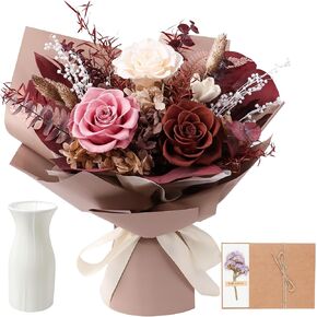 Preserved Flowers Bouquet, Real Eternal Flowers, Gifts For Women, Birthday Gifts For Mom Friends Her Girlfriend Sister, Valentine (Pastel Lilac) in Saudi Arabia