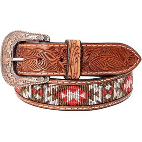 HILASON Western Genuine Leather Belt for Men Women Cowboy Cowgirl Handmade Unisex Full Grain Heavy Duty Tooled Beaded Belt in Saudi Arabia
