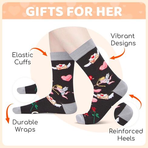 HAPPYPOP Gifts For Girlfriend Her Women - Funny Girlfriend Gifts from Boyfriend, Christmas Girlfriend Gift Ideas, Love Girlfriend Socks in Saudi Arabia