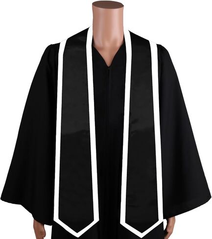 GradClassical Plain Graduation Stole Classic End With Trim Unisex Adult 72" in Saudi Arabia